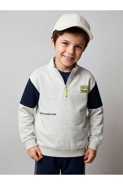 LC Waikiki Alita City Lcw Kids White Printed Loose & Baggy Boys' Sweatshirt w...