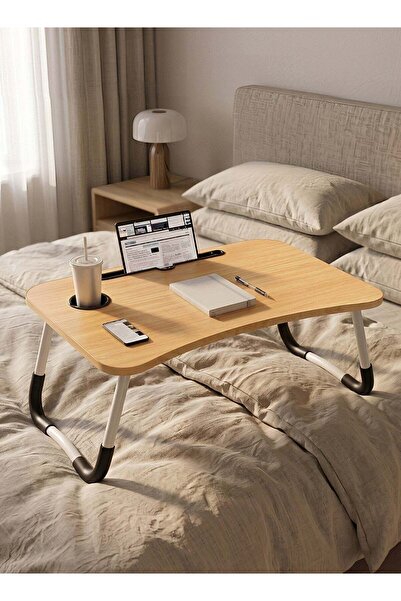 Taimi Portable Laptop Bed Table 60x40x26cm, Foldable Lap Desk with Cup Holder...