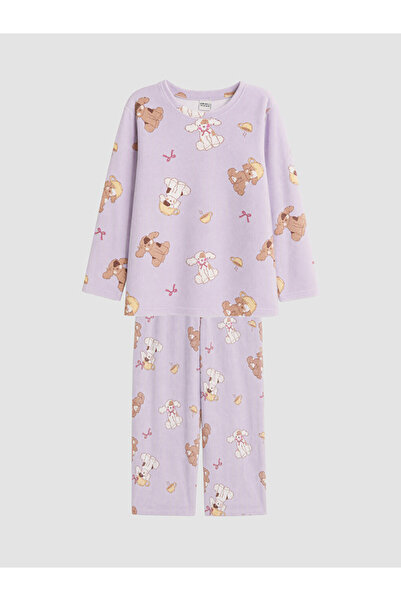 LC Waikiki Quality Pieces Embroidered Girls' Velvet Pajama Set from Çelebi Store