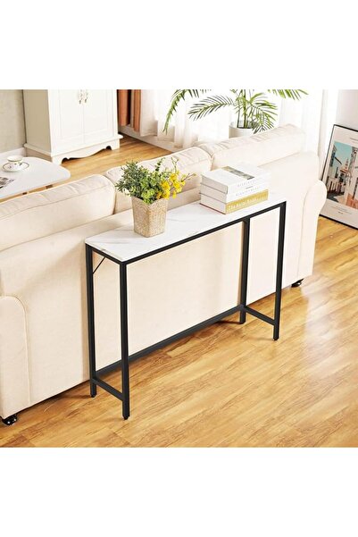 AnneFish Narrow Console Table 100cm, Simple Sofa Table Home Coffee Corner Dis...