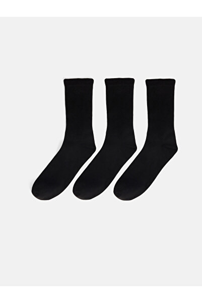 LC Waikiki Nevavm Farkıyla Lcw Accessories Black Plain 3-Pack Men's Socks