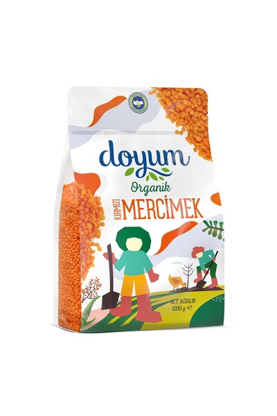 Doyum Organik Kırmızı Mercimek 1 Kg - 7 Adet