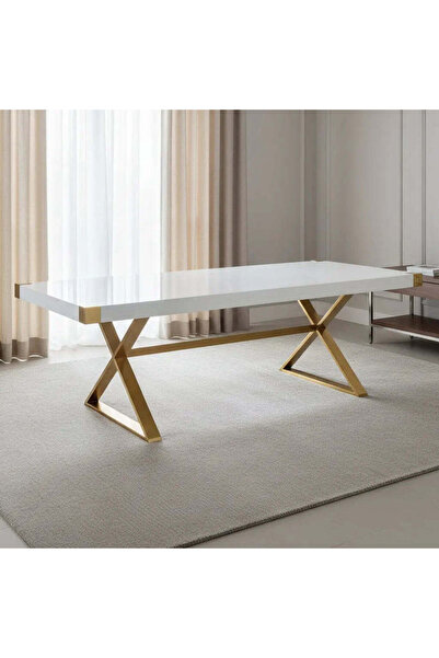 TOV Adeline White Lacquer Dining Table