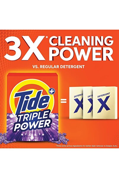 Tide Triple Power Lavender, 2.5KG x 2, Laundry Detergent Powder
