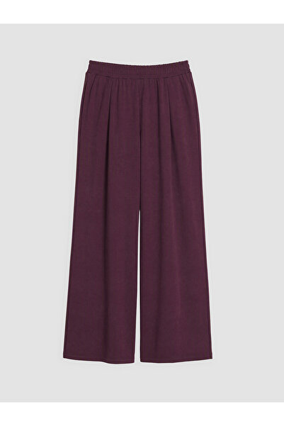 LC Waikiki Peak New Season Burgundy Women's Sweatpants with Elastic Waist