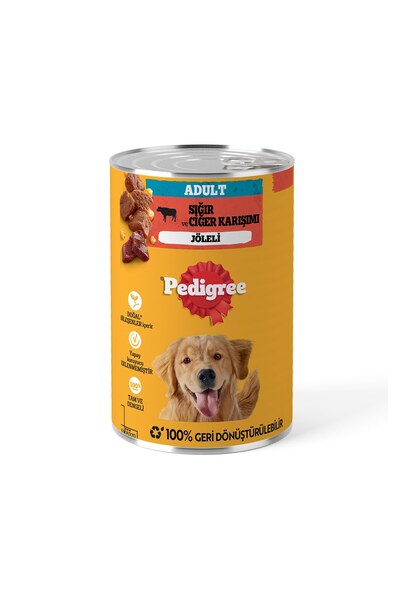 Pedigree Sığırlı ve Ciğerli Konserve Yaş Mama 400 G - 5 Adet