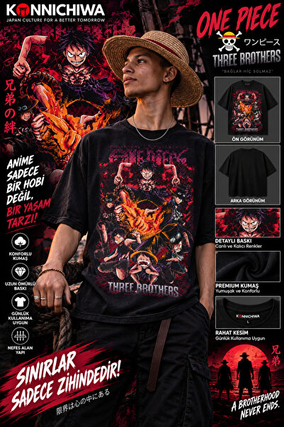FG KONNİCHİWA One Piece Gear5 Luffy Zoro Shanks Ace Anime T-Shirt Tee Tshirt ...