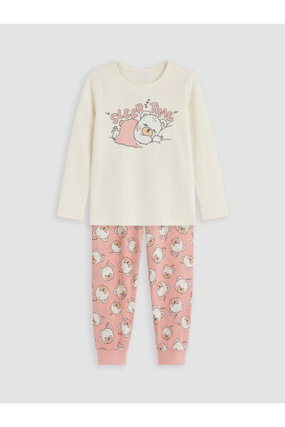 LC Waikiki Rmz Gi̇yi̇m Farkiyla Printed Girls' Pajama Set
