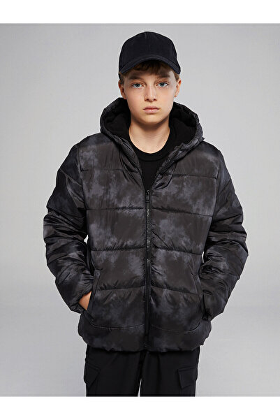 LC Waikiki Two Mt Shop Quality Lcw Kids Black Hooded Boys' Inflatable Coat