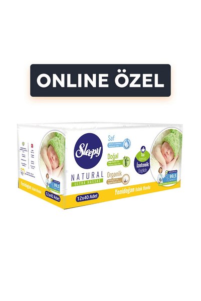 Sleepy Natural Yenidoğan Islak Havlu 12 x 40'lı - 5 Adet