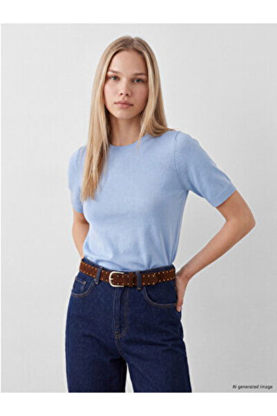 LC Waikiki Blue Crew Neck Women's Knitwear Sweater