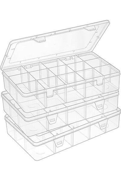 KASTWAVE Large Plastic Storage Organizer Box and Adjustable Dividers, Multi-P...