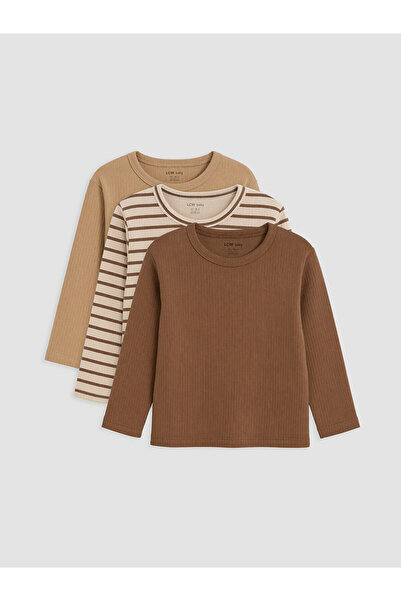 LC Waikiki Two Mt Shop Quality Lcw Baby Beige Striped Long Sleeve Baby Boy T-...