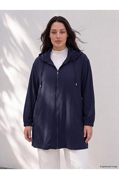 LC Waikiki Alita City Farkıyla Lcw Curve Navy Blue Plain Loose & Baggy Women'...