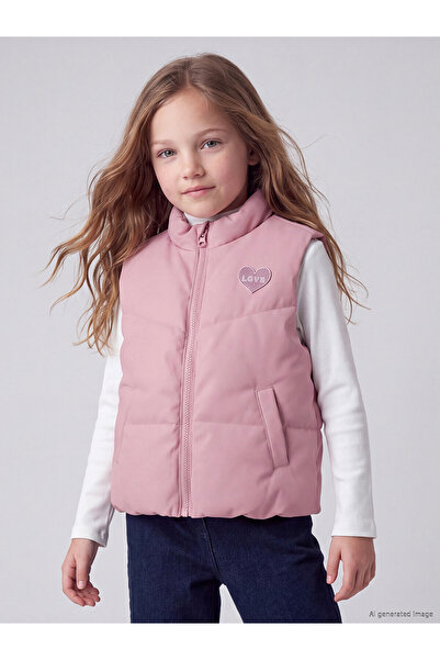 LC Waikiki Two Mt Shop Quality Lcw Kids Pink Stand Collar Girls' Inflatable Vest