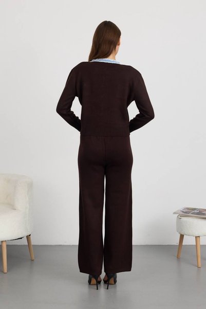 Kağanbutik Denim Detailed Knitwear Set