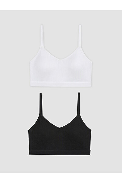 LC Waikiki Peak New Season White Girls' Rope Strap Bustier Set of 2