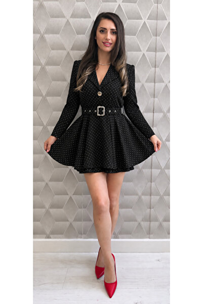 OnlyForYou Rochie Damă Tip salopeta din Stofă Elastica, Curea în Talie, Panta...