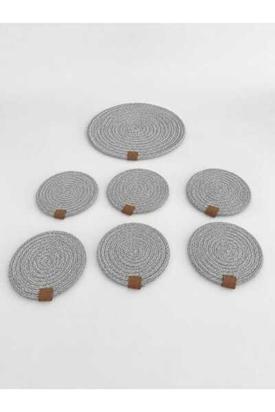 MRK Model 6 Pieces 12cm Round Jute String Coasters Service Lux Presentation C...