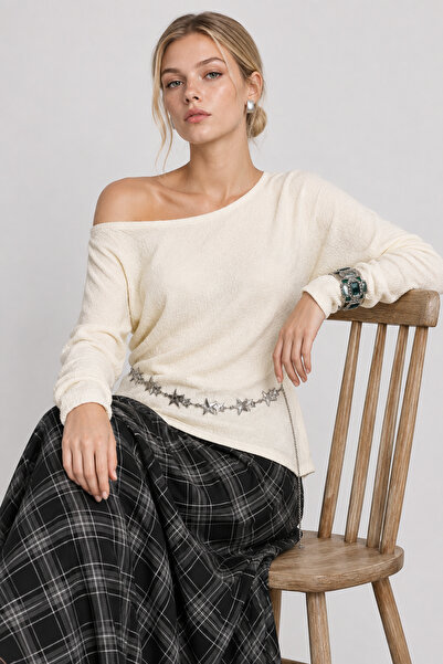 Lovelyİstanbul Boat Neck Seasonal Knitwear Sweater Lki̇0065 Kemi̇k
