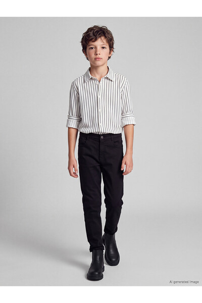 LC Waikiki Two Mt Shop Quality Lcw Kids Black Slim Fit Boys Gabardine Trousers