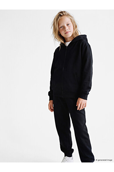 LC Waikiki Peak New Season Black Girls' Tracksuit Set