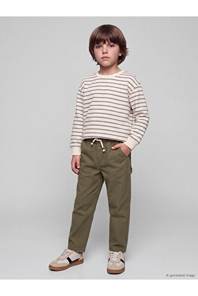 LC Waikiki Two Mt Shop Quality Lcw Kids Khaki Elastic Waist Boys Gabardine Tr...