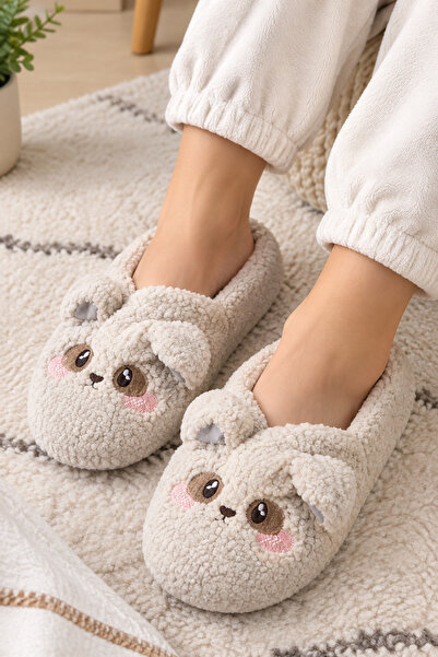 ZEES SHOP Puffy Bunny Peluş Panduf