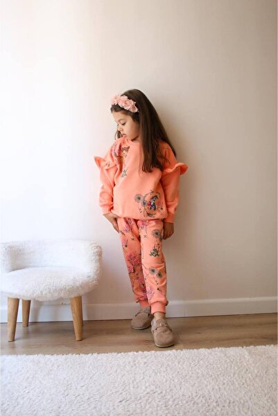 KIZ ÇOCUK KARAKTER BASKILI GÜNLÜK TAKIM