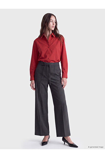 LC Waikiki Peak New Season Anthracite Loose Fit Women's Trousers