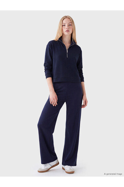 LC Waikiki Alita City Farkıyla Xside Navy Blue Soft Touch Oversize Women's Sw...