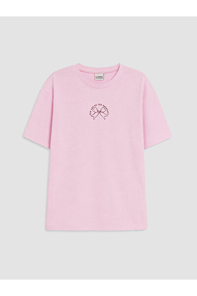 LC Waikiki Two Mt Shop Quality Pink Printed Girls' T-Shirt