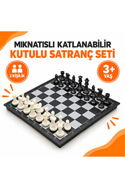 TOTTERİQ Mıknatıslı Katlanabilir Kutulu Satranç Seti Çocuk ve Yetişkin Zekâ O...