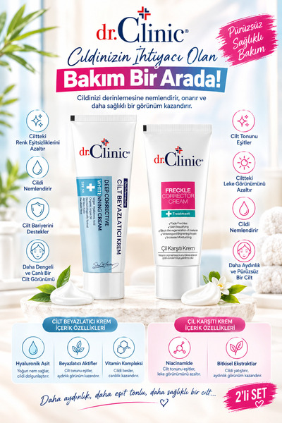 Dr. Clinic Cilt Beyazlatıcı + Çil Kremi