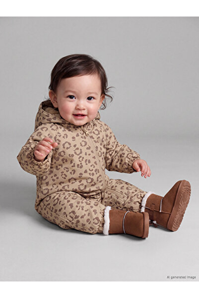 LC Waikiki Two Mt Shop Quality Lcw Baby Beige Water Repellent Baby Girl Astro...