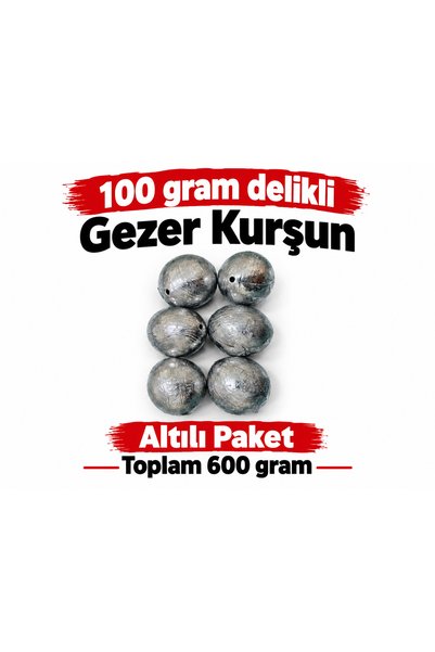 Türkaslann 100 gram delikli Gezer Kurşun 6'lı paket toplam 600 gram