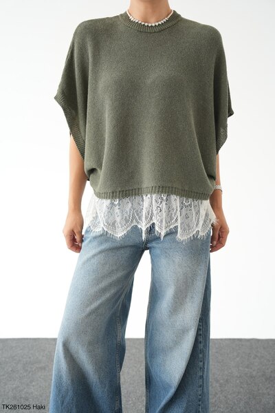 Qu Style Dantelli Oversize Panço Mevsimlik