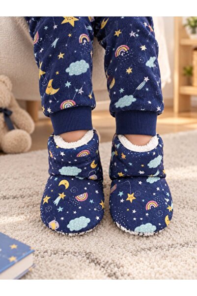 Numix Baby Kids Çocuk Panduf, Desenli, Sıcacık Unisex Ev Ayakkabısı, Patik, B...