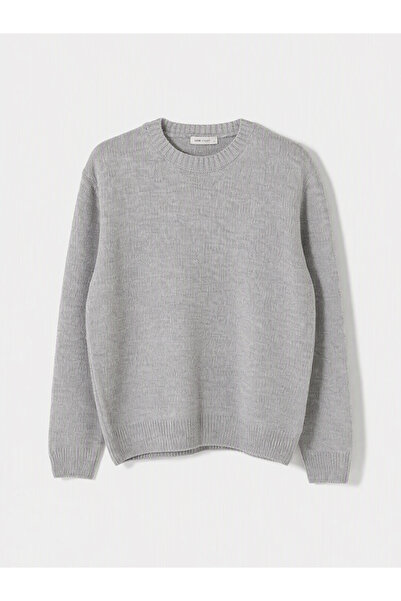 LC Waikiki Peak New Season Gray Crew Neck Men's Knitwear Sweater