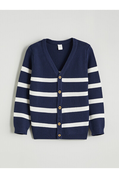 LC Waikiki Two Mt Shop Quality Lcw Kids Navy Blue Knitwear Striped Boy's Card...
