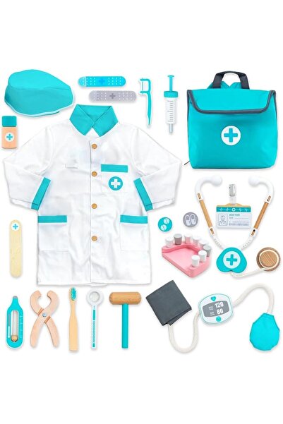 UMUTÜNALFASHİON UMU Pine Green Wooden Kids Doctor Toy, Doctors Play Sets for ...