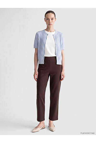 LC Waikiki Lcw Comfort Brown Straight Trousers with Nevavm Difference