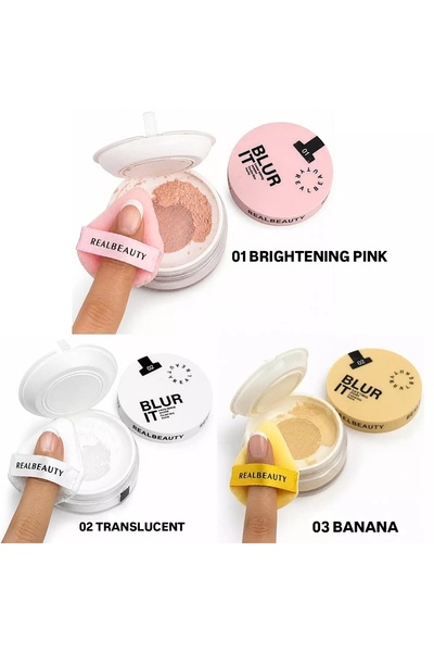 real beauty Powdered Glitter Set with Sponges 3 Colors