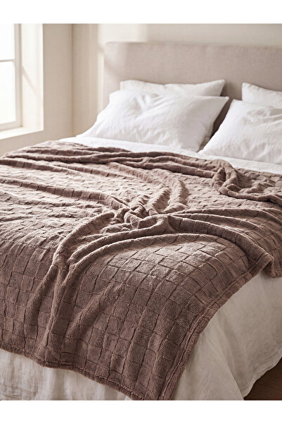 LC Waikiki Alita City Farkıyla Lcw Home Brown Plush Plain 200X220 cm Double B...