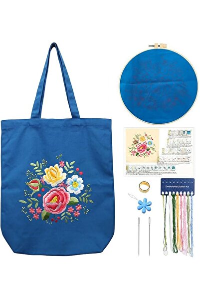 GENERAL CREAWONDER Hand Embroidery Kits for Bag, Embroidery Kit Bag with Patt...