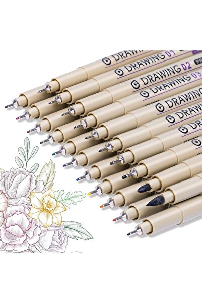 KOWVOWZ Fineliner Pens, 21pack Fineliner Pens, 10size Black Felt Tip Pens, 11...