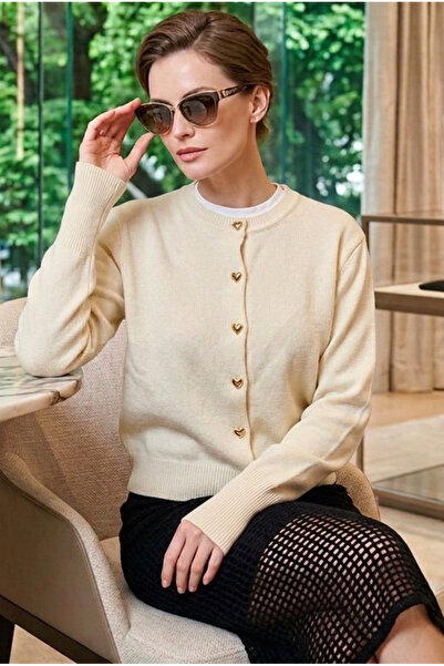 miratriko Heart Button Detailed Knitwear Cardigan