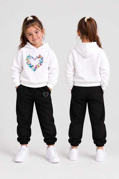 LORVEX Girls' Hooded Tracksuit Set – Printed Hoodie Sweatshirt and Sweatpants...