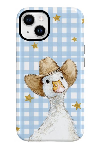 EDELFU iPhone 13 Compatible - Hat-Wearing Duck, Double Layer Tough Cover, Glo...