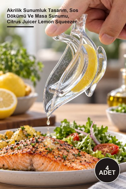 Yenilig 4 Bird-Shaped Lemon Squeezers – Acrylic Presentation Design, Sauce Po...